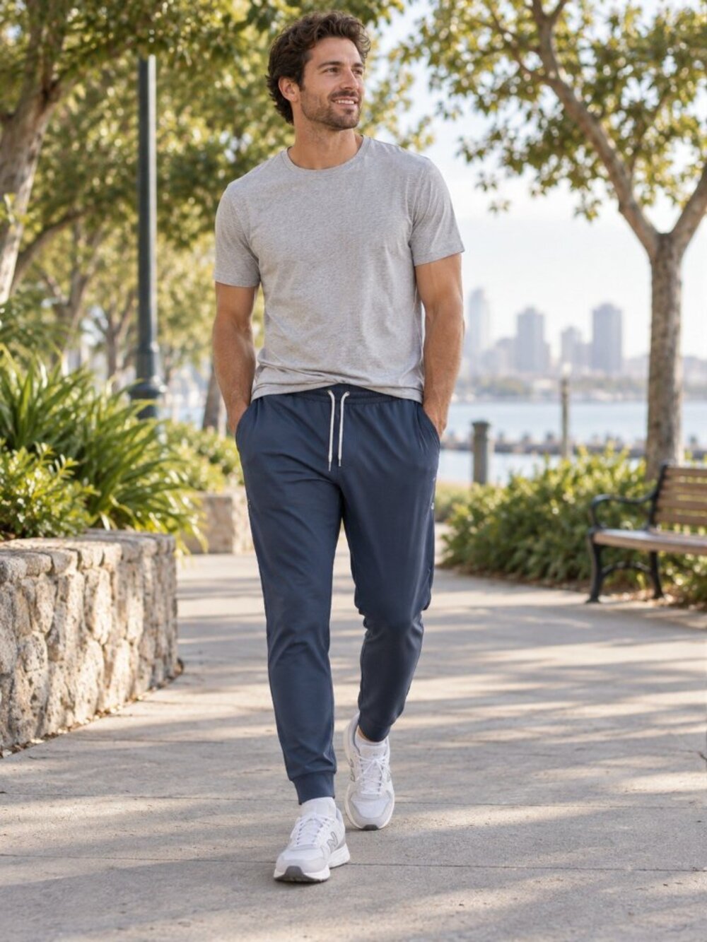 Vuori Sunday Performance Jogger Mens Large Blue Tapered Stretch Drawstring